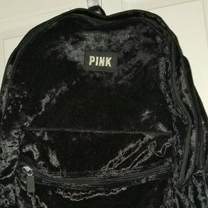 Victoria's Secret Black Velvet Backpacl
